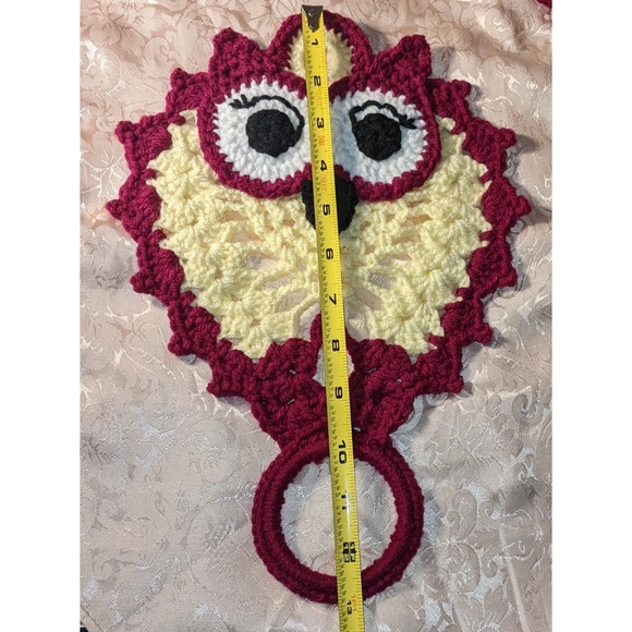 Owl Towel Kitchen Holder Crochet Handmade - Picture 3 of 5